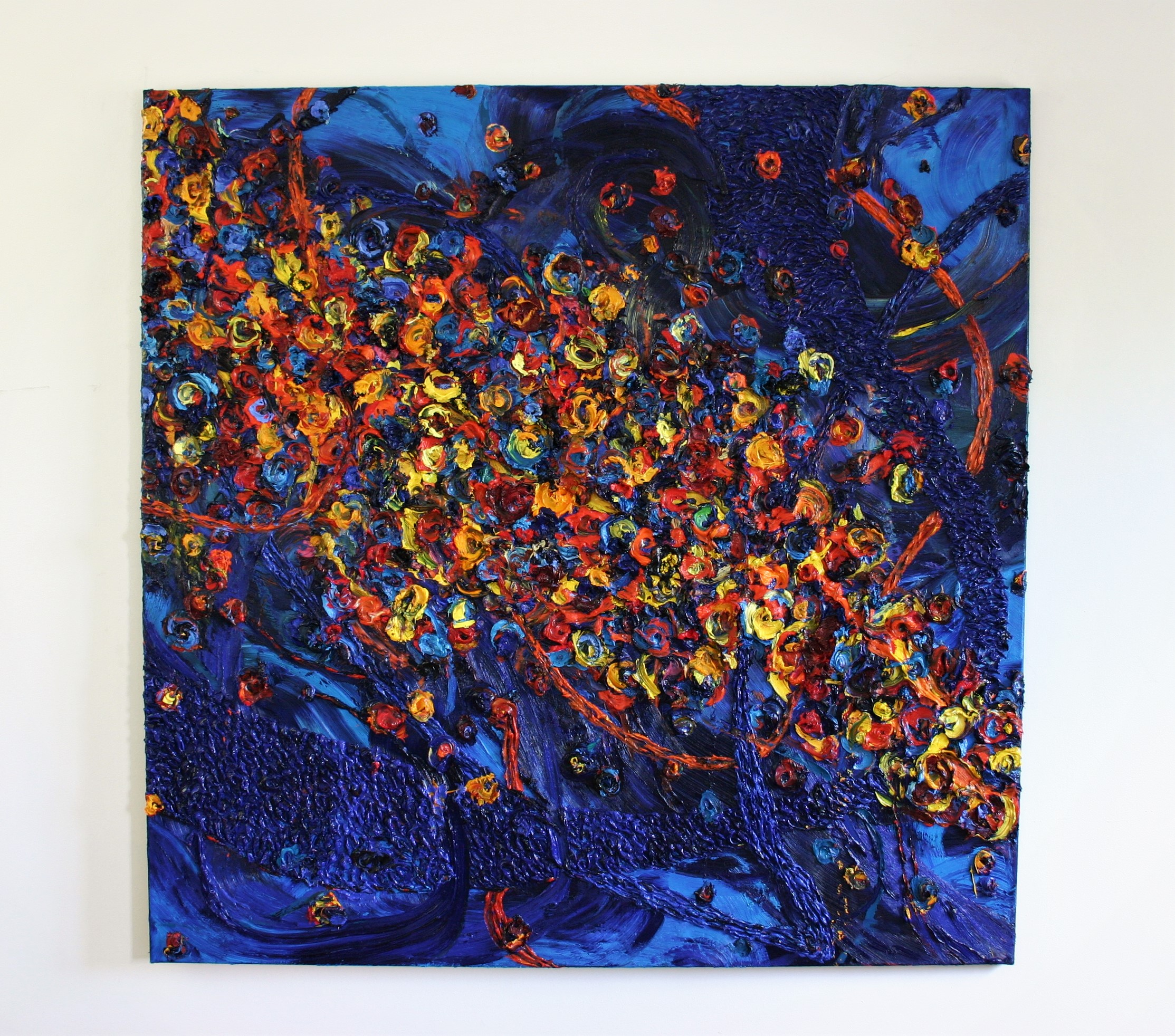  Harry Meyer, Sternenlichter: 2021, Öl auf Leinwand, 170 x 170 cm 